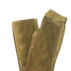 Cynthia Steffe Gold Paisley Corduroy Pants